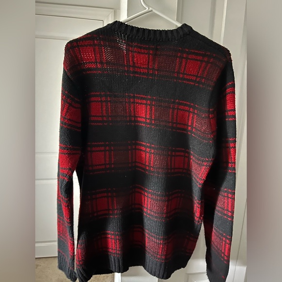 Native Youth | Red and Black Plaid Crew Neck Sweater | Size Large - Picture 3 of 8